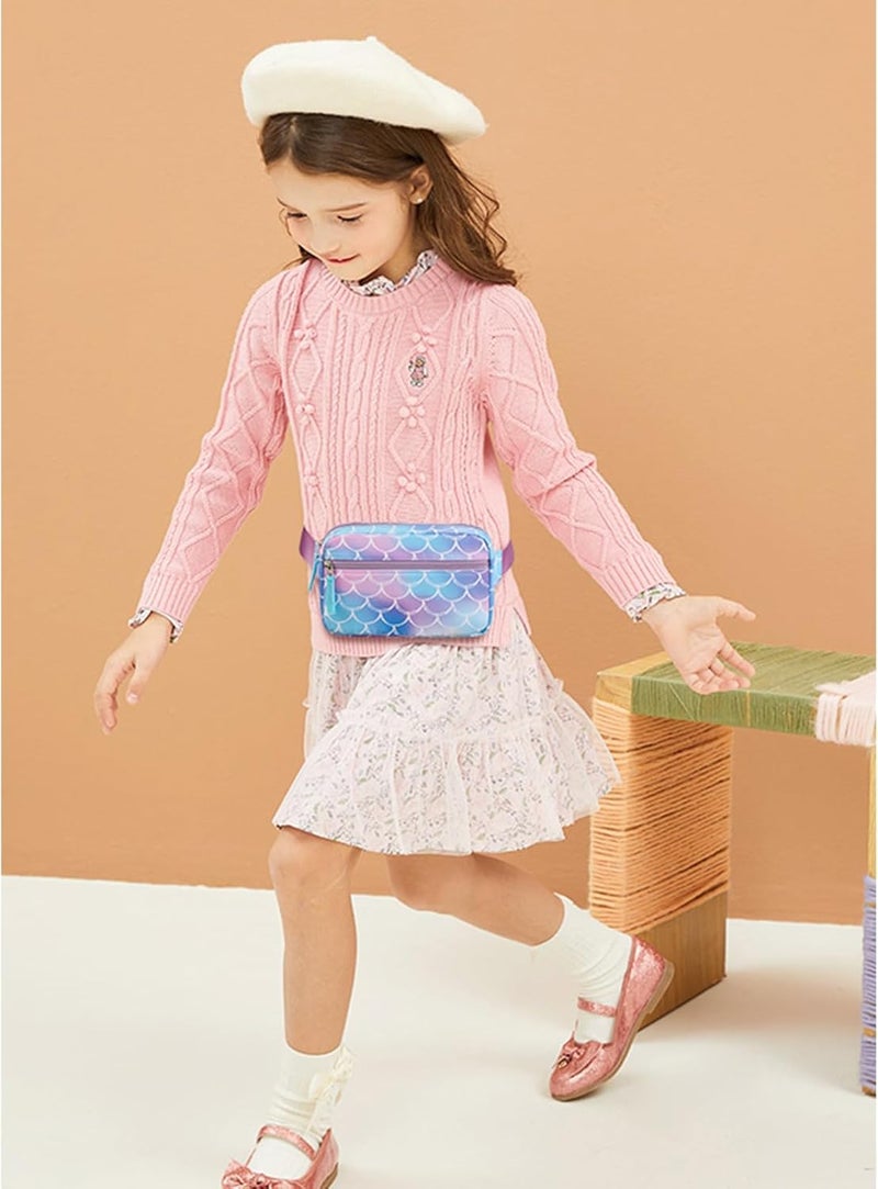 cotmcor Store Valentines Day Gifts for Kids: Fanny Pack Birthday Gift for 5 6 7 8 9 10 11 12 Year Old Teen Girls, Preppy Cute Trendy Stuff Colorblock Crossbody Bag Adjustable Belt Bags for Travel Outdoor - Image 2
